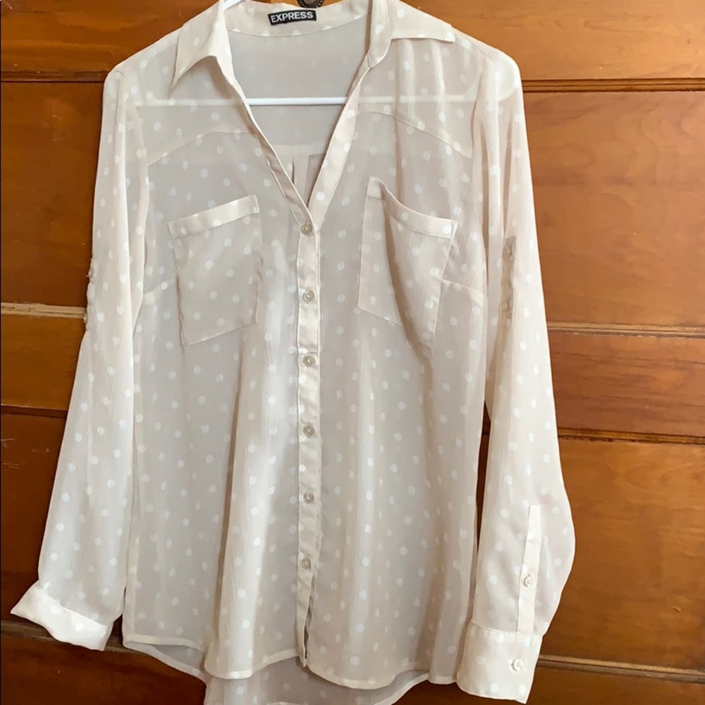 Express polka dot button down.
